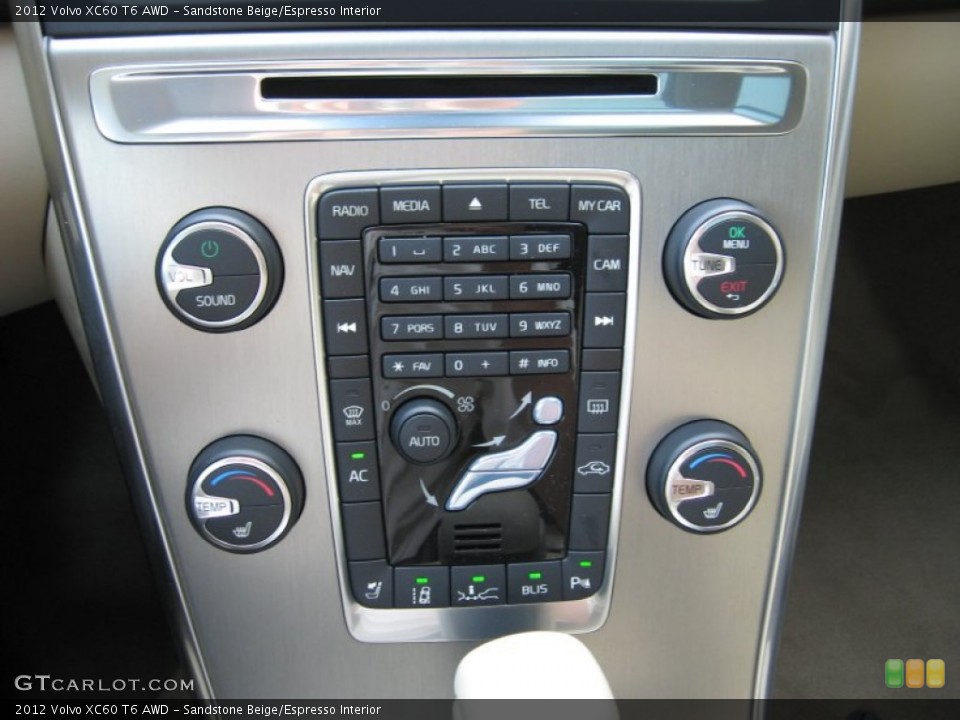 Sandstone Beige/Espresso Interior Controls for the 2012 Volvo XC60 T6 AWD #62600054