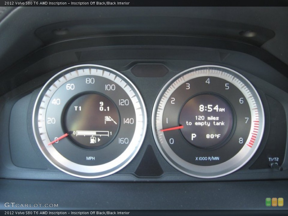 Inscription Off Black/Black Interior Gauges for the 2012 Volvo S80 T6 AWD Inscription #62600341