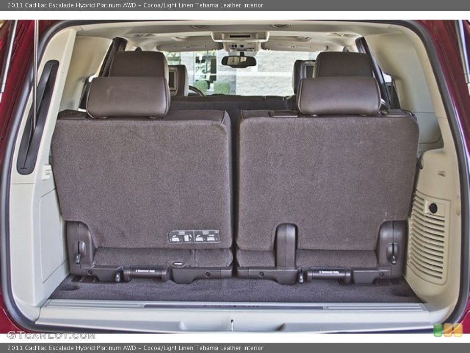 Cocoa/Light Linen Tehama Leather Interior Trunk for the 2011 Cadillac Escalade Hybrid Platinum AWD #62600420