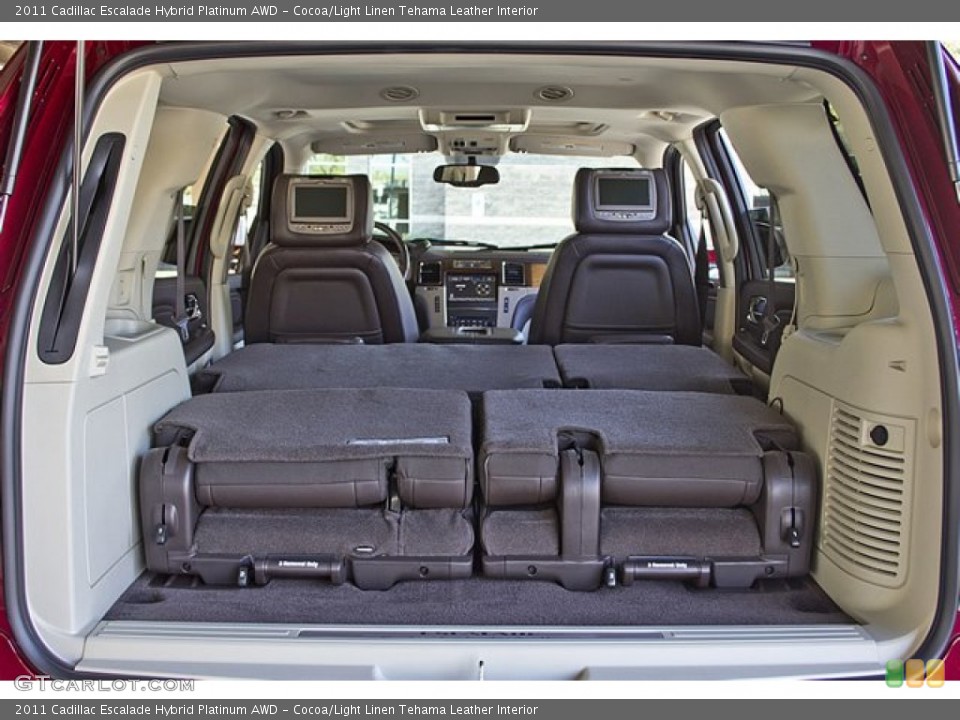 Cocoa/Light Linen Tehama Leather Interior Trunk for the 2011 Cadillac Escalade Hybrid Platinum AWD #62600431