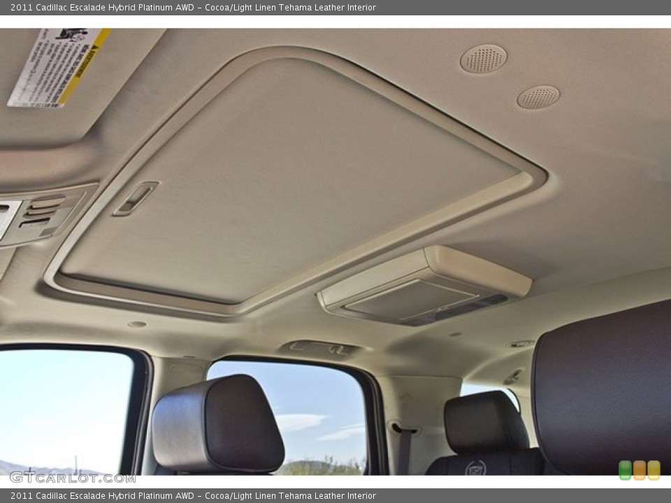 Cocoa/Light Linen Tehama Leather Interior Sunroof for the 2011 Cadillac Escalade Hybrid Platinum AWD #62600561