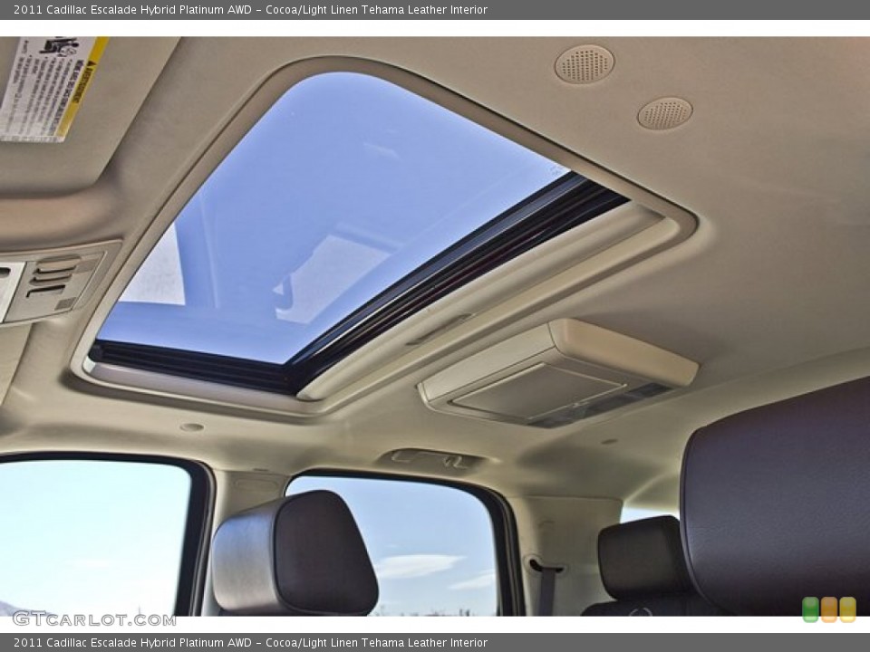 Cocoa/Light Linen Tehama Leather Interior Sunroof for the 2011 Cadillac Escalade Hybrid Platinum AWD #62600570