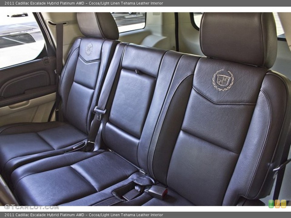 Cocoa/Light Linen Tehama Leather Interior Rear Seat for the 2011 Cadillac Escalade Hybrid Platinum AWD #62600588
