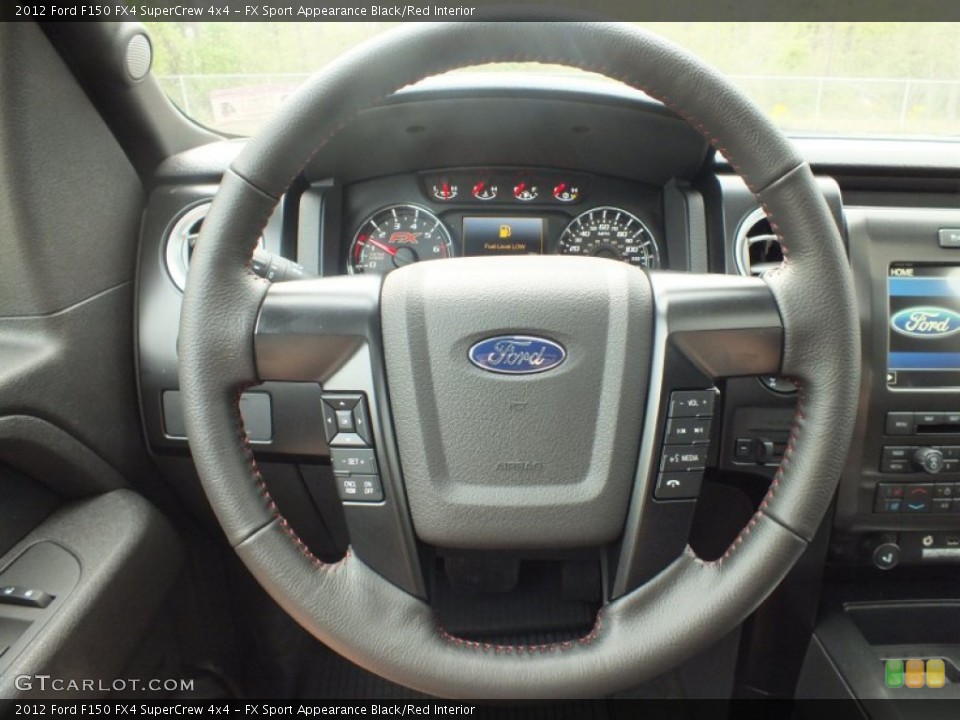 FX Sport Appearance Black/Red Interior Steering Wheel for the 2012 Ford F150 FX4 SuperCrew 4x4 #62601917