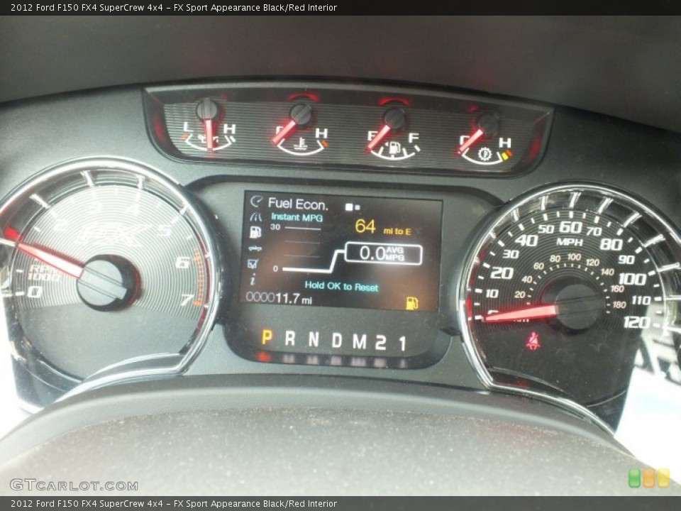 FX Sport Appearance Black/Red Interior Gauges for the 2012 Ford F150 FX4 SuperCrew 4x4 #62601926