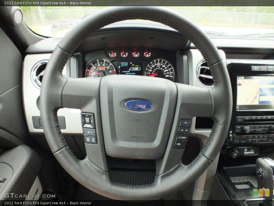Black Interior Steering Wheel for the 2012 Ford F150 FX4 SuperCrew 4x4 #62602420