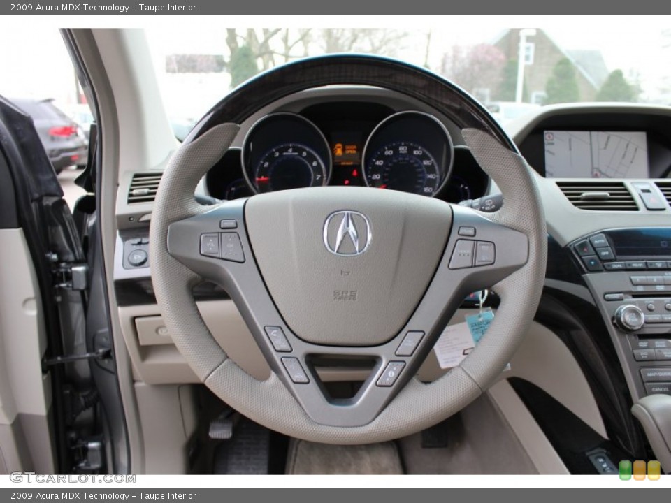 Taupe Interior Steering Wheel for the 2009 Acura MDX Technology #62605022