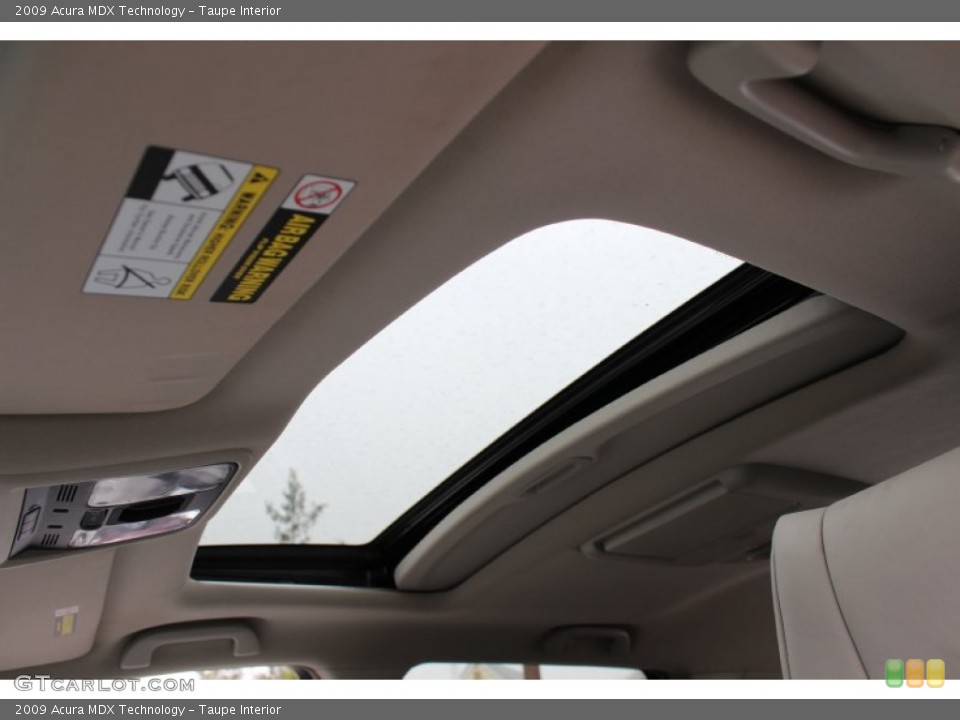 Taupe Interior Sunroof for the 2009 Acura MDX Technology #62605079