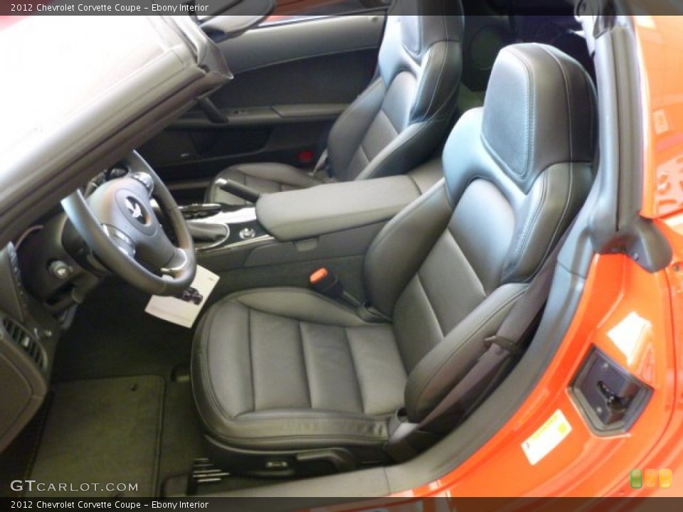 Ebony Interior Front Seat for the 2012 Chevrolet Corvette Coupe #62605226
