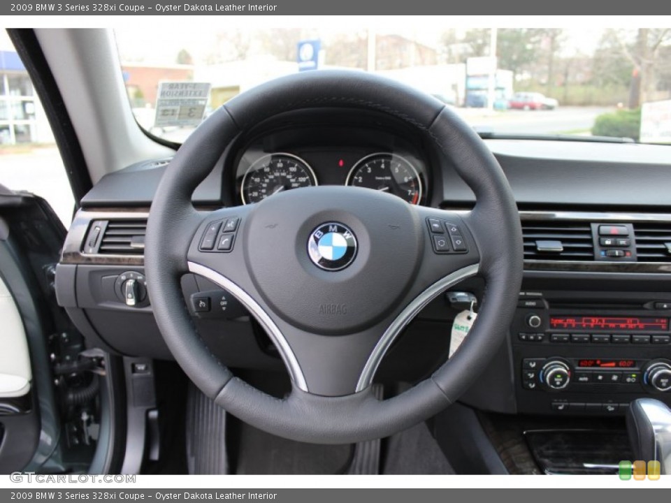 Oyster Dakota Leather Interior Steering Wheel for the 2009 BMW 3 Series 328xi Coupe #62606822