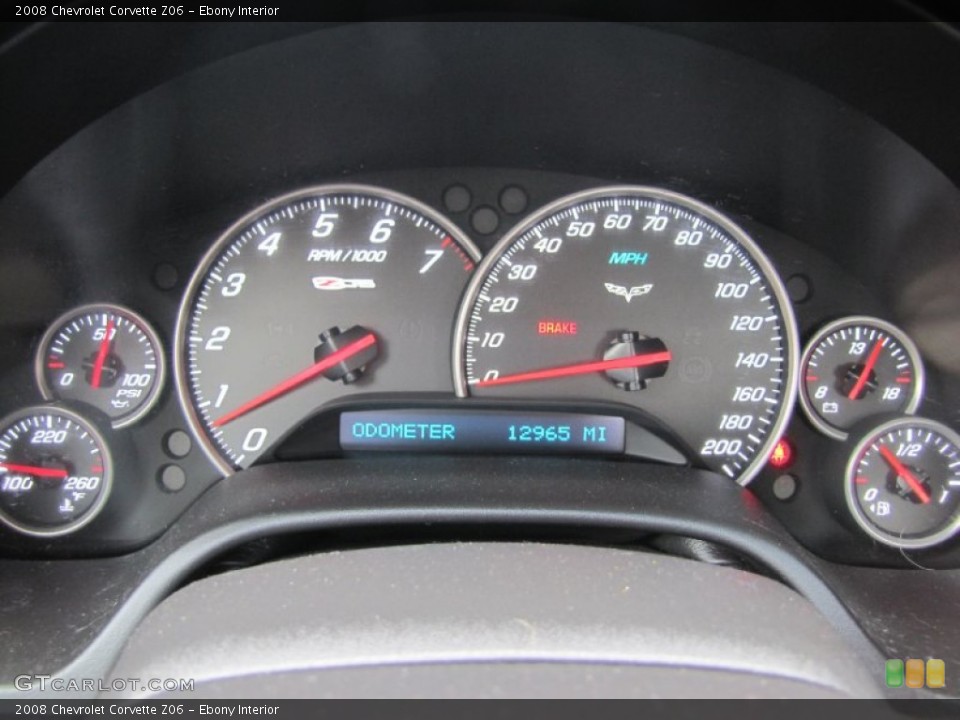 Ebony Interior Gauges for the 2008 Chevrolet Corvette Z06 #62607093