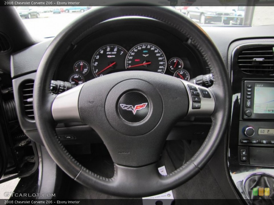 Ebony Interior Steering Wheel for the 2008 Chevrolet Corvette Z06 #62607102
