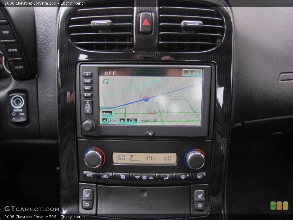 Ebony Interior Navigation for the 2008 Chevrolet Corvette Z06 #62607158