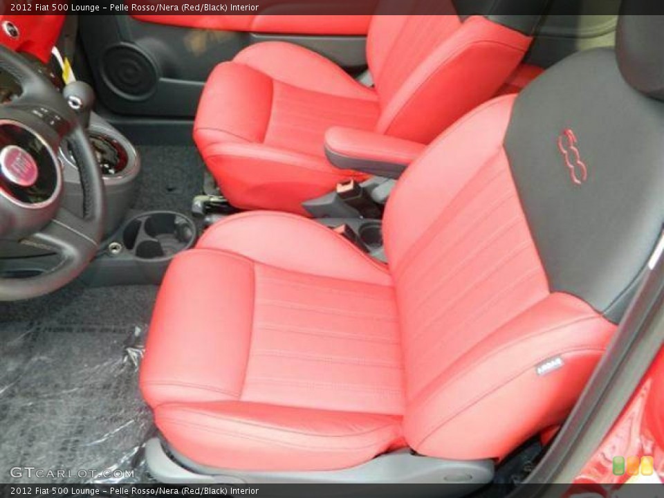 Pelle Rosso/Nera (Red/Black) Interior Photo for the 2012 Fiat 500 Lounge #62607254