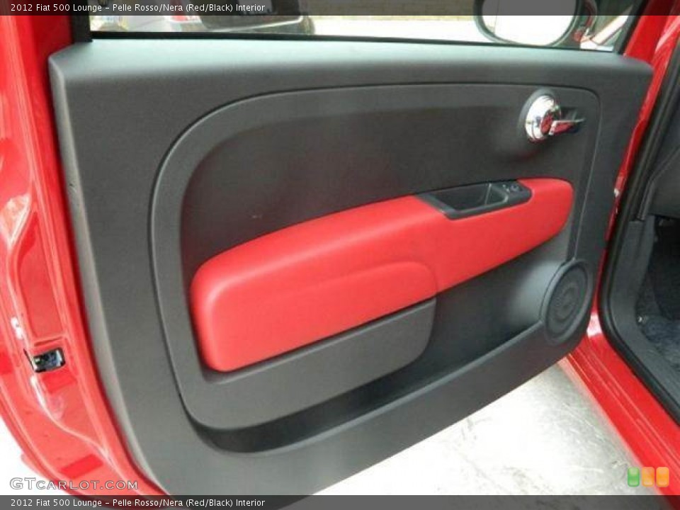 Pelle Rosso/Nera (Red/Black) Interior Door Panel for the 2012 Fiat 500 Lounge #62607260