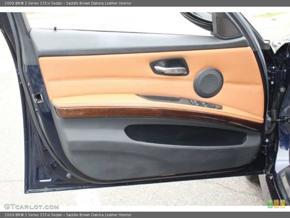 Saddle Brown Dakota Leather Interior Door Panel for the 2009 BMW 3 Series 335xi Sedan #62607683