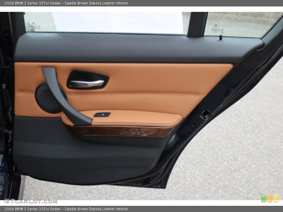 Saddle Brown Dakota Leather Interior Door Panel for the 2009 BMW 3 Series 335xi Sedan #62607812