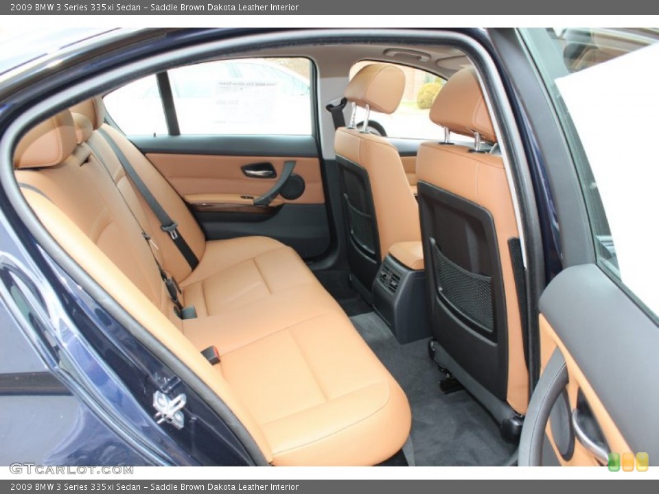 Saddle Brown Dakota Leather Interior Rear Seat for the 2009 BMW 3 Series 335xi Sedan #62607821