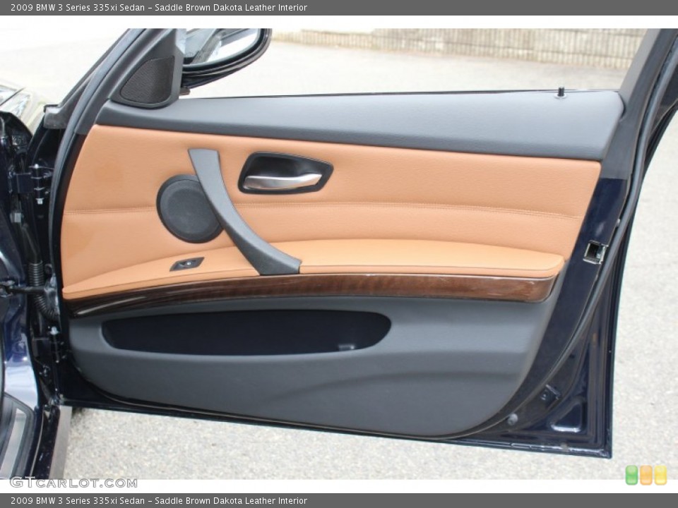 Saddle Brown Dakota Leather Interior Door Panel for the 2009 BMW 3 Series 335xi Sedan #62607830