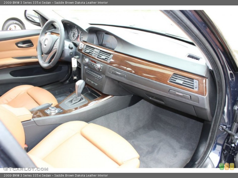 Saddle Brown Dakota Leather Interior Dashboard for the 2009 BMW 3 Series 335xi Sedan #62607836