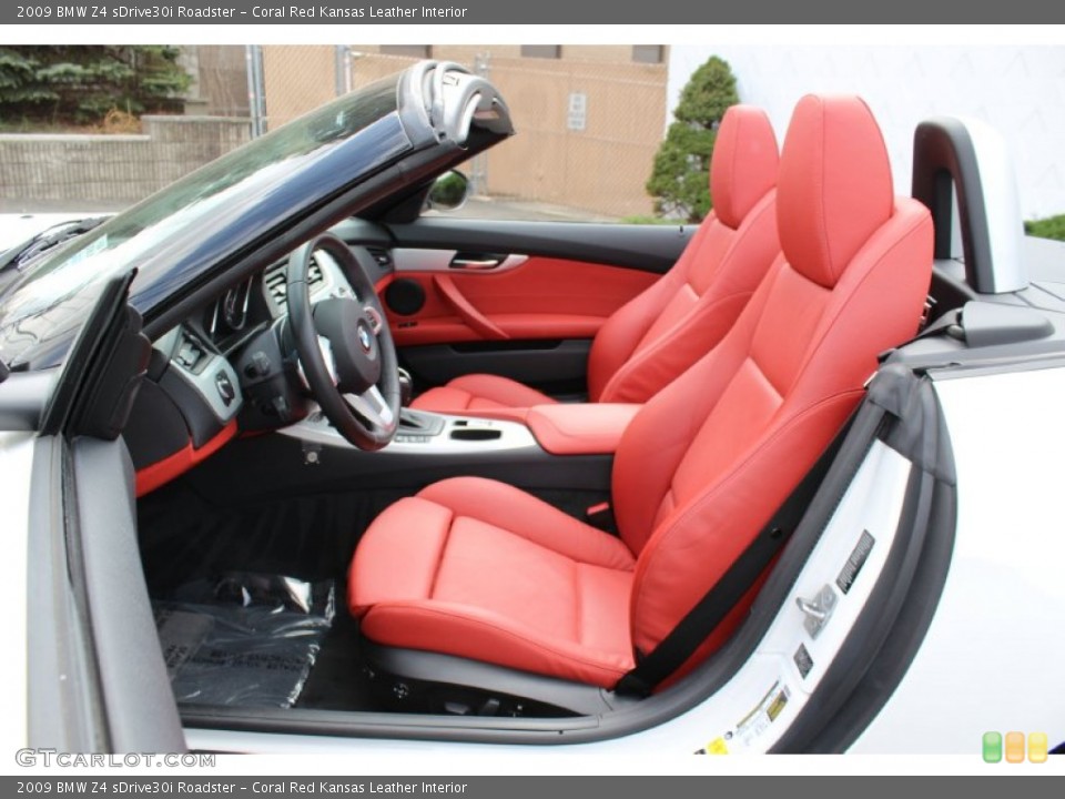 Coral Red Kansas Leather Interior Front Seat for the 2009 BMW Z4 sDrive30i Roadster #62608630
