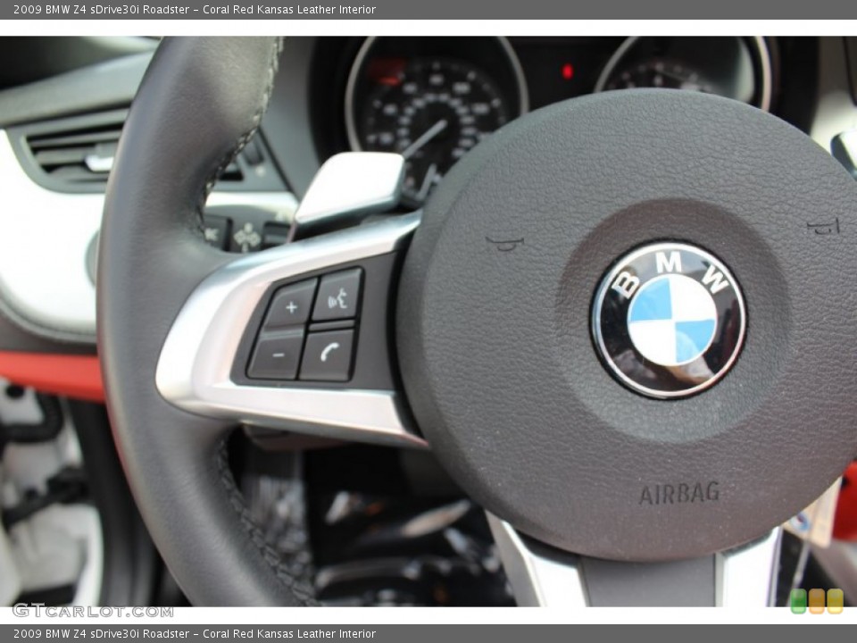 Coral Red Kansas Leather Interior Controls for the 2009 BMW Z4 sDrive30i Roadster #62608658