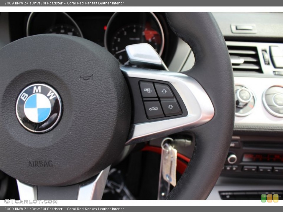 Coral Red Kansas Leather Interior Controls for the 2009 BMW Z4 sDrive30i Roadster #62608667