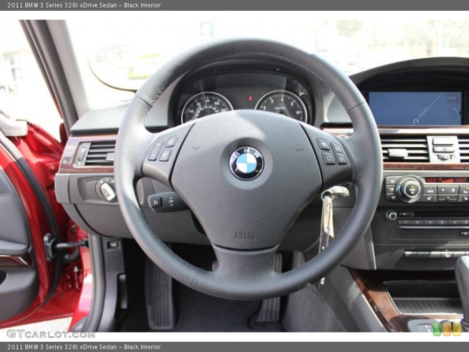 Black Interior Steering Wheel for the 2011 BMW 3 Series 328i xDrive Sedan #62609840