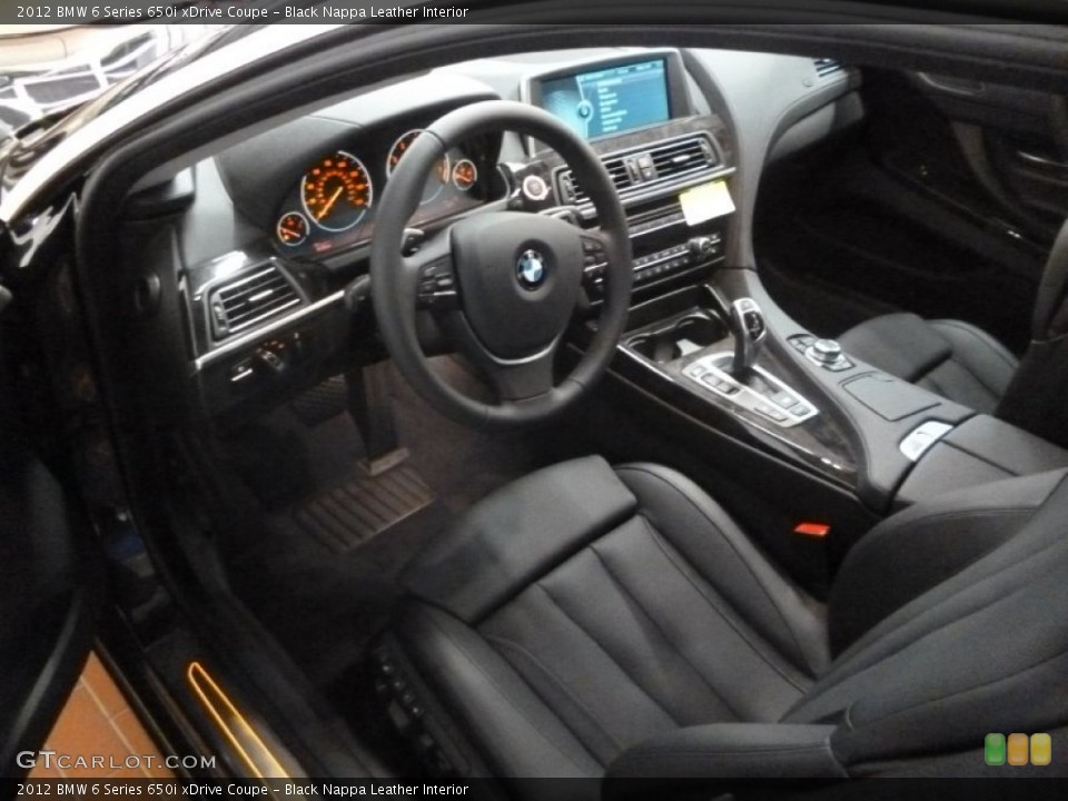 Black Nappa Leather Interior Prime Interior for the 2012 BMW 6 Series 650i xDrive Coupe #62615648