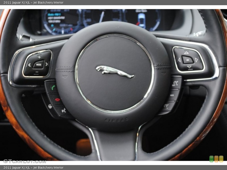Jet Black/Ivory Interior Steering Wheel for the 2011 Jaguar XJ XJL #62617052