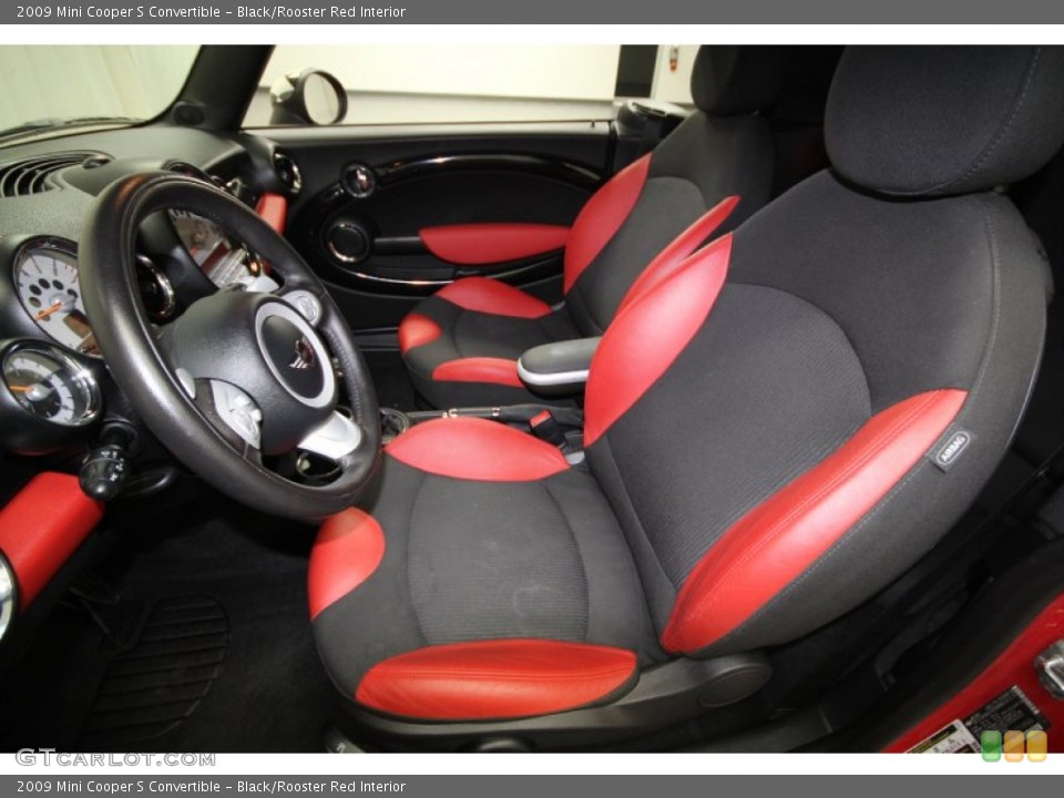 Black/Rooster Red Interior Photo for the 2009 Mini Cooper S Convertible #62619854