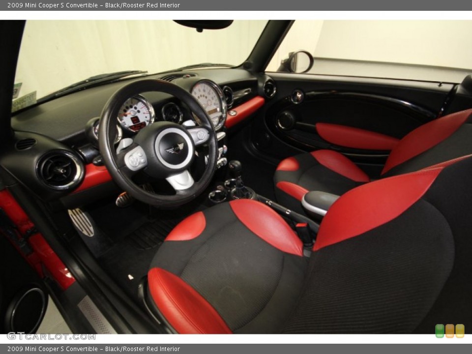 Black/Rooster Red Interior Photo for the 2009 Mini Cooper S Convertible #62619944