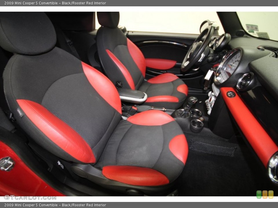 Black/Rooster Red Interior Photo for the 2009 Mini Cooper S Convertible #62620094