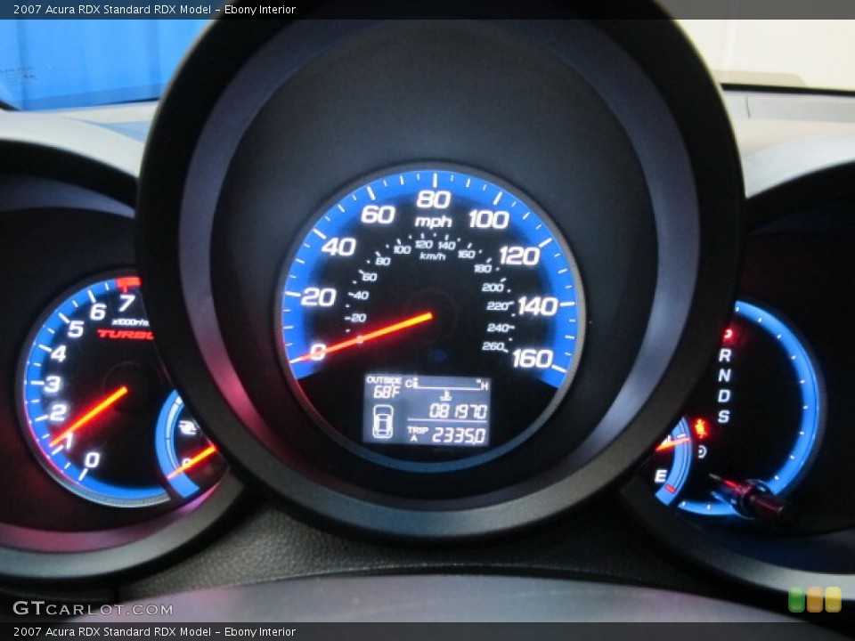 Ebony Interior Gauges for the 2007 Acura RDX  #62626163