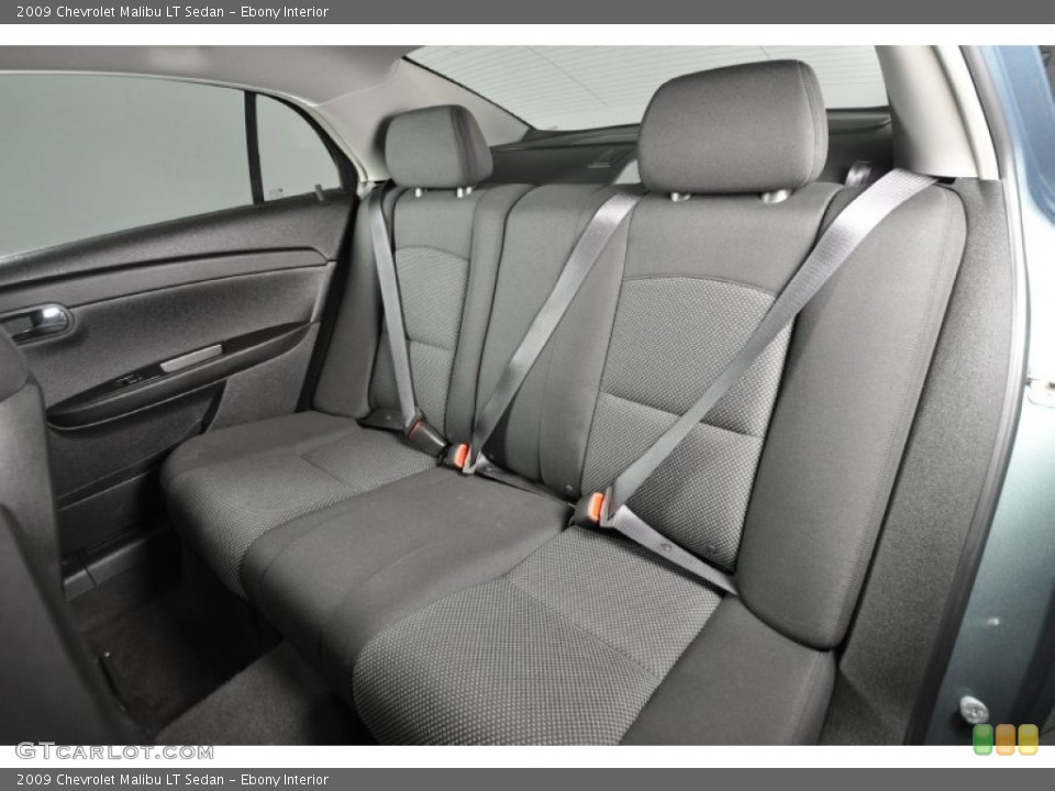 Ebony Interior Rear Seat for the 2009 Chevrolet Malibu LT Sedan #62634232