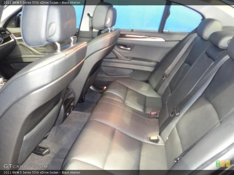 Black Interior Rear Seat for the 2011 BMW 5 Series 550i xDrive Sedan #62634432