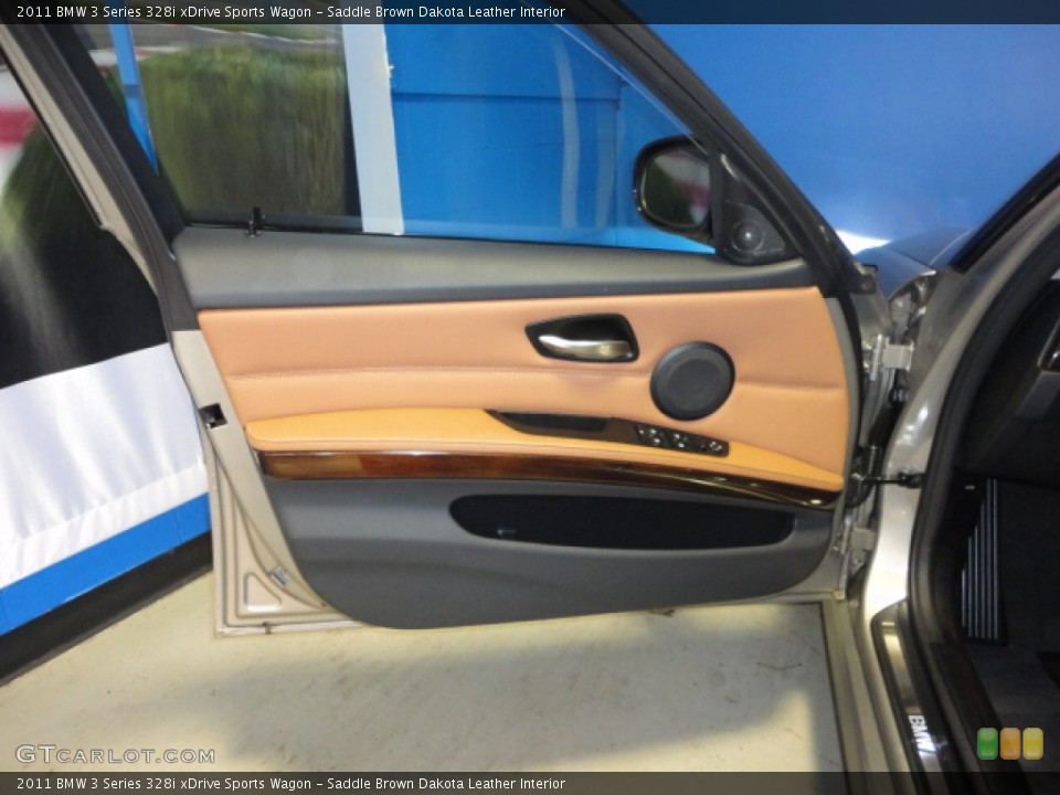 Saddle Brown Dakota Leather Interior Door Panel for the 2011 BMW 3 Series 328i xDrive Sports Wagon #62635292