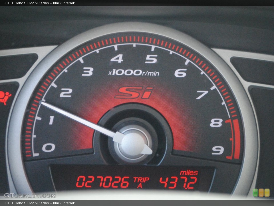 Black Interior Gauges for the 2011 Honda Civic Si Sedan #62635343