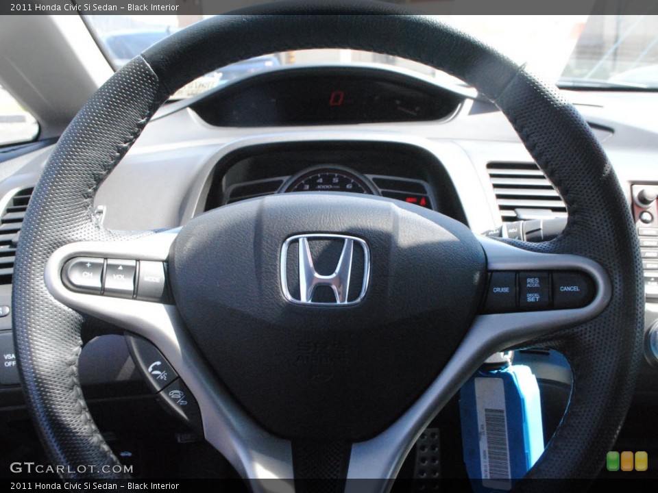 Black Interior Steering Wheel for the 2011 Honda Civic Si Sedan #62635358