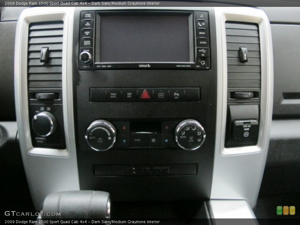 Dark Slate/Medium Graystone Interior Controls for the 2009 Dodge Ram 1500 Sport Quad Cab 4x4 #62636021