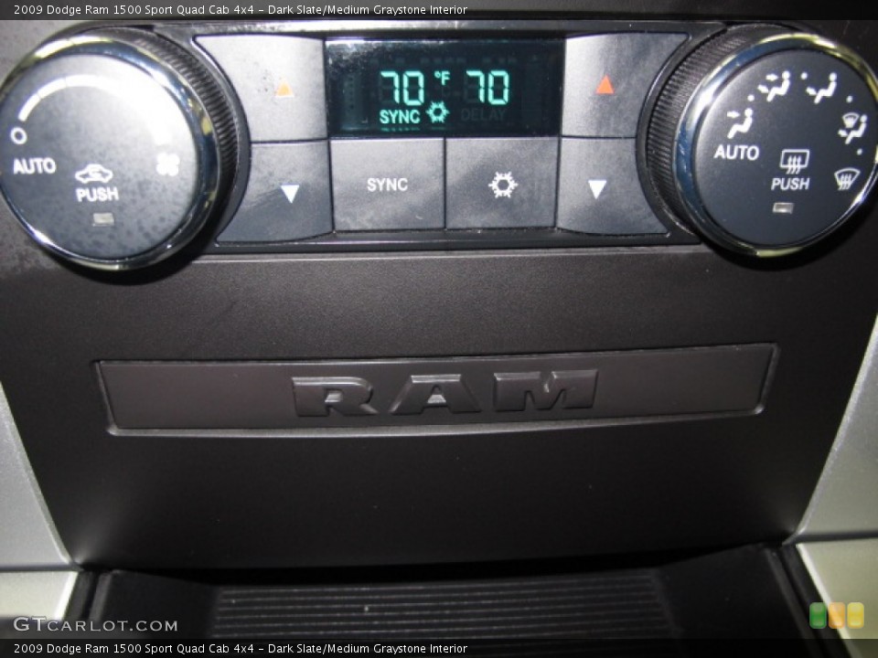 Dark Slate/Medium Graystone Interior Controls for the 2009 Dodge Ram 1500 Sport Quad Cab 4x4 #62636054