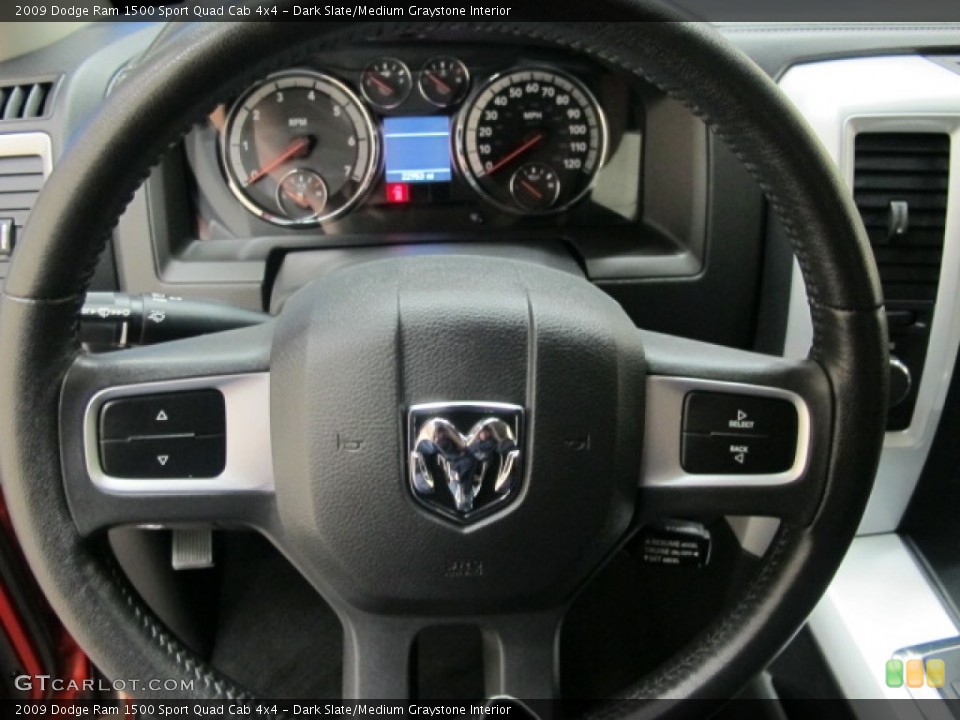 Dark Slate/Medium Graystone Interior Steering Wheel for the 2009 Dodge Ram 1500 Sport Quad Cab 4x4 #62636150