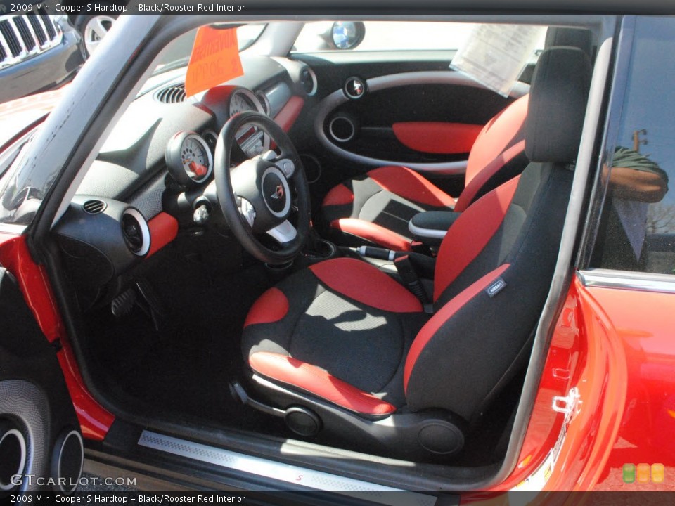 Black/Rooster Red Interior Photo for the 2009 Mini Cooper S Hardtop #62637440
