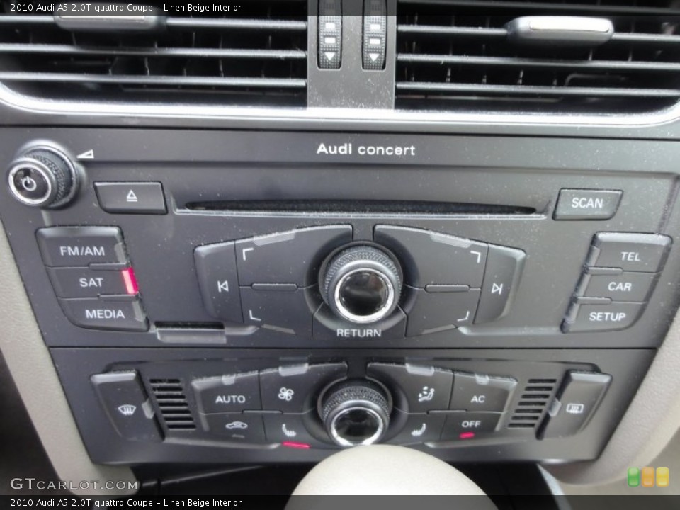 Linen Beige Interior Controls for the 2010 Audi A5 2.0T quattro Coupe #62642699
