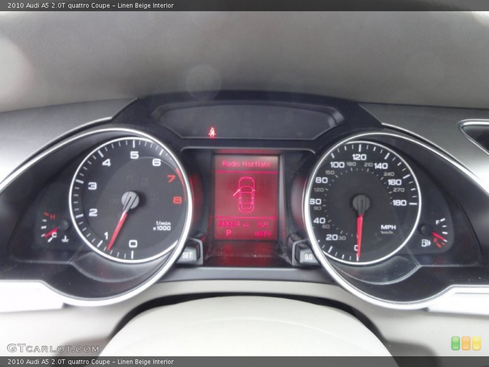 Linen Beige Interior Gauges for the 2010 Audi A5 2.0T quattro Coupe #62642723