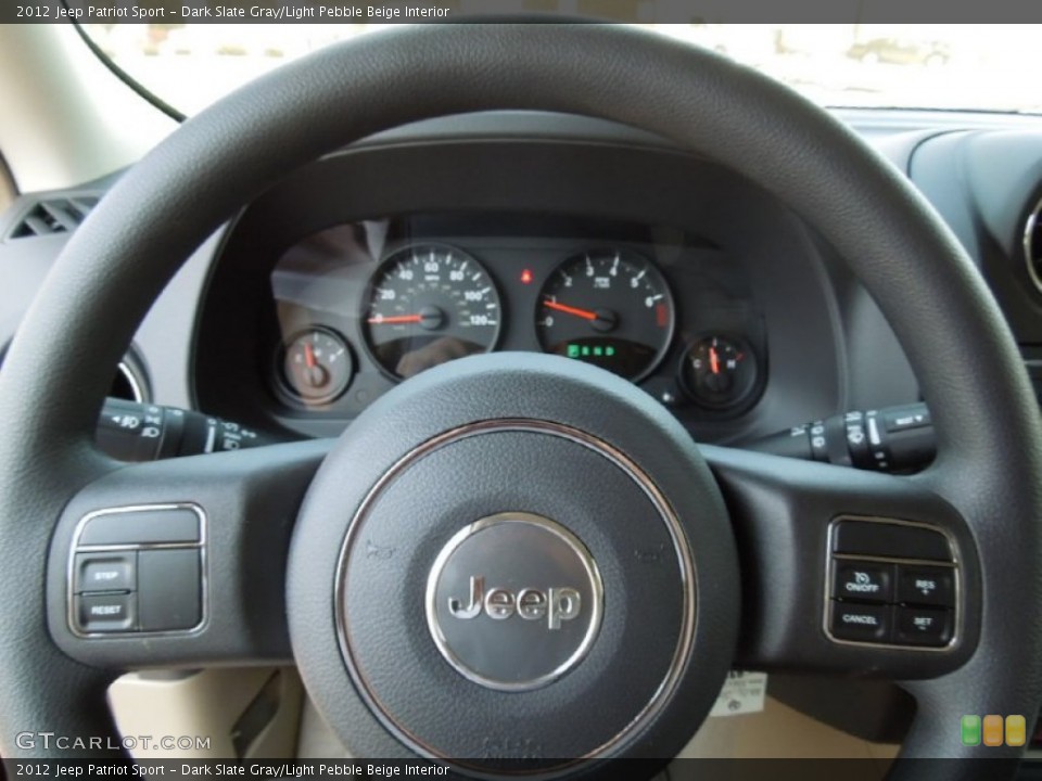 Dark Slate Gray/Light Pebble Beige Interior Steering Wheel for the 2012 Jeep Patriot Sport #62660319