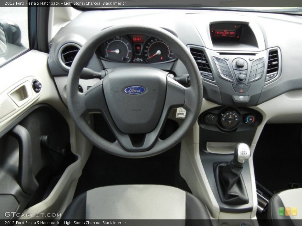 Light Stone/Charcoal Black Interior Dashboard for the 2012 Ford Fiesta S Hatchback #62661369