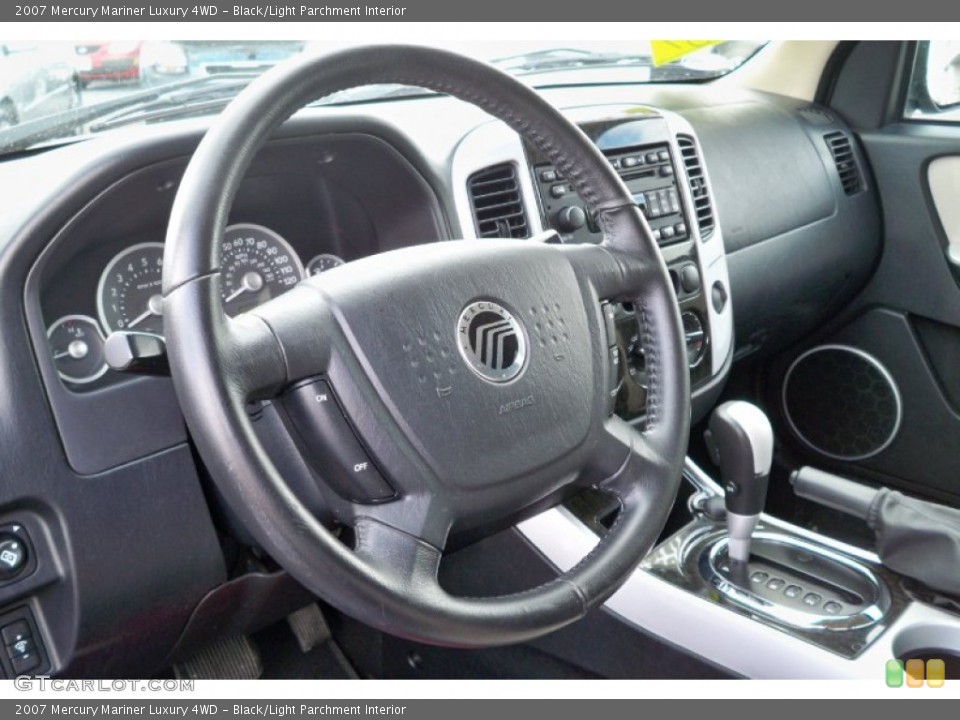 Black/Light Parchment Interior Steering Wheel for the 2007 Mercury Mariner Luxury 4WD #62669639