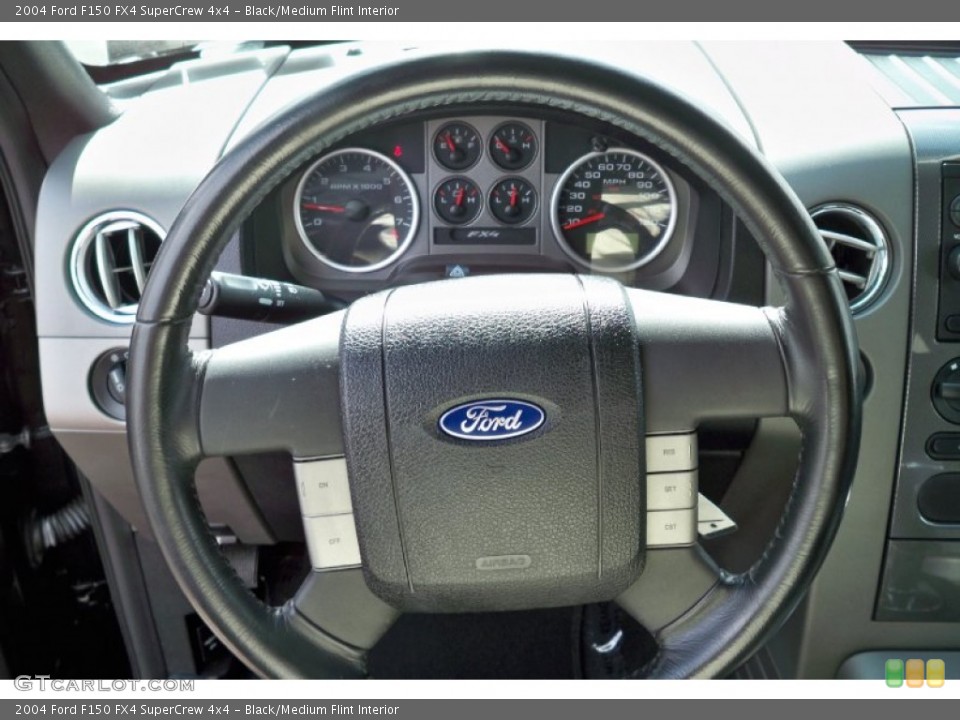 Black/Medium Flint Interior Steering Wheel for the 2004 Ford F150 FX4 SuperCrew 4x4 #62670761
