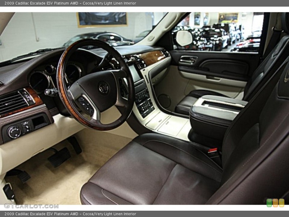 Cocoa/Very Light Linen Interior Prime Interior for the 2009 Cadillac Escalade ESV Platinum AWD #62674622